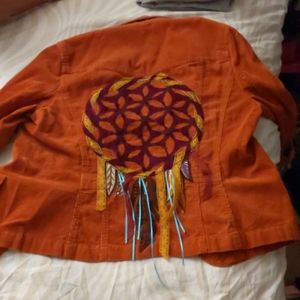 Flower of life upcycled jacket